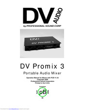 Professional Sound Corporation DV Promix 3 Operation Manual