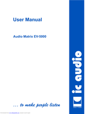 IC Audio EV-5000 User Manual