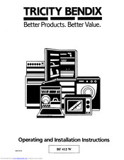 Tricity Bendix BF 412 W Operating And Installation Manual