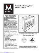 Majestic Fireplaces GBR36 Series Homeowner's Installation & Operating Manual