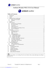 Ambient Weather WR-333A User Manual