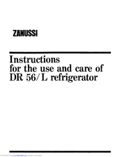 Zanussi DR 56/L Instructions For The Use And Care