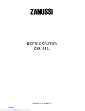Zanussi ZKC 54 L Instruction Booklet