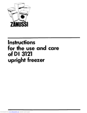Zanussi DI 3121 Instructions For The Use And Care