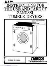 Zanussi ZI 935 Instructions For The Use And Care