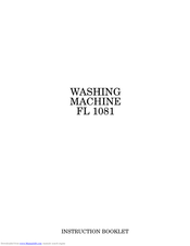 Zanussi FL 1081 Instruction Booklet