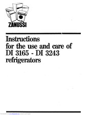 Zanussi DI 3243 Instructions For The Use And Care