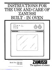 Zanussi FM 9231 Instructions For The Use And Care
