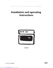 Electrolux EOK8837 Installation And Operating Instructions Manual