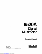 Fluke 8520A Operator's Manual