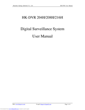 Shenzhen Hyking Industrial Co., Ltd HK-DVR 216H User Manual