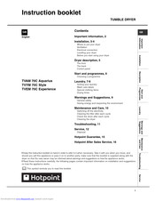 Hotpoint TVYM 70C Style Instruction Booklet