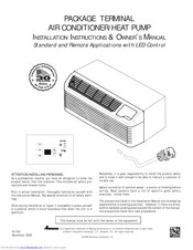Amana PACKAGE TERMINAL Installation Instructions & Owner's Manual