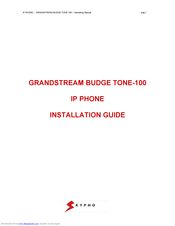 Grandstream Networks BUDGE TONE-100 Installation Manual