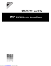 Daikin FXDQ40P7VEB Operation Manual