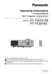 Panasonic PT-TW331RE Operating Instructions Manual