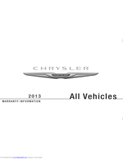 Chrysler All Vehicles 2013 Warranty Information
