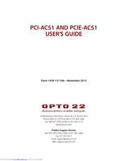 Opto 22 PCIE-AC51 User Manual