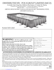 Polygroup GROUND RECTANGULAR QUICK SET Owner's Manual
