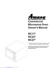 Amana RC27 Series Owner's Manual