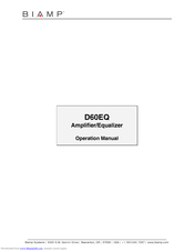 Biamp D60EQ Operation Manual
