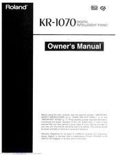 Roland KR-1070 Owner's Manual