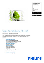 Philips Signage Solutions BDL4678XL Specifications