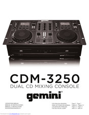 Gemini CDM-3250 Operation Manual