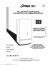 Ferroli optima 801 Installation Instructions Manual