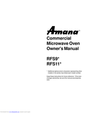 Amana RFS11 Series Owner's Manual