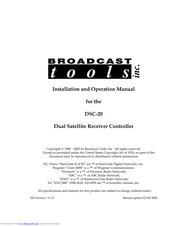 Broadcast Tools DSC-20 Installation And Operation Manual