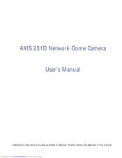 Axis 231D User Manual