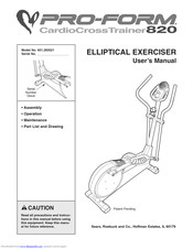Pro-Form CardioCross Trainer 820 User Manual
