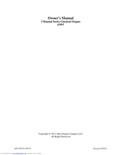 Allen Organ Company LLC Q300T Owner's Manual