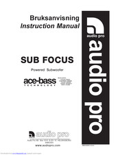 Audio Pro SUB FOCUS Instruction Manual