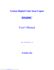 AVISION DS600C User Manual