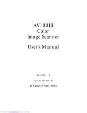 AVISION AV100III User Manual