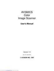 AVISION AV360CS User Manual