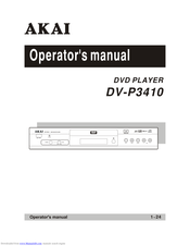 AKAI DV-P3410 Operator's Manual