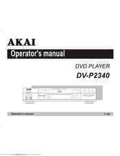 Akai DV-P2340 Operator's Manual