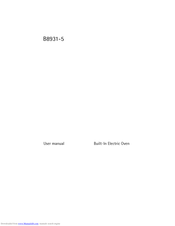 Electrolux B8931-5 User Manual