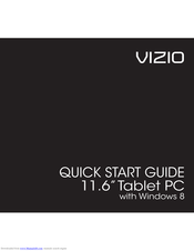 Vizio Tablet Quick Start Manual