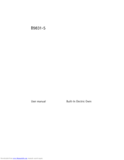 Electrolux B9831-5 User Manual