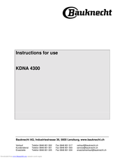 BAUKNECHT KDNA 4300 Instructions For Use Manual