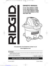 Ridgid WD16360 Manuals | ManualsLib