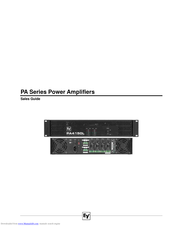 ELECTRO-VOICE PA Series Sales Manual