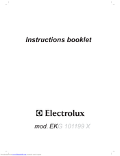 Electrolux EKG 101199 X Instruction Booklet