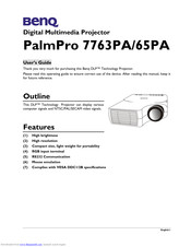BENQ 7765PA - PalmPro XGA DLP Projector User Manual