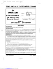 Emerson NOTTINGHAM CF4600WB00 Owner's Manual