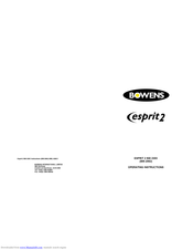 Bowens ESPRIT 2 500 Operating Instructions Manual